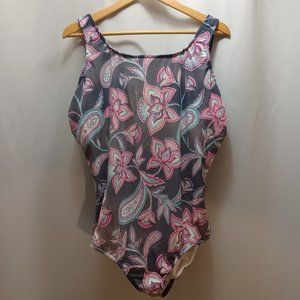 Bathing suit Land's end 20w Black and floral suit
